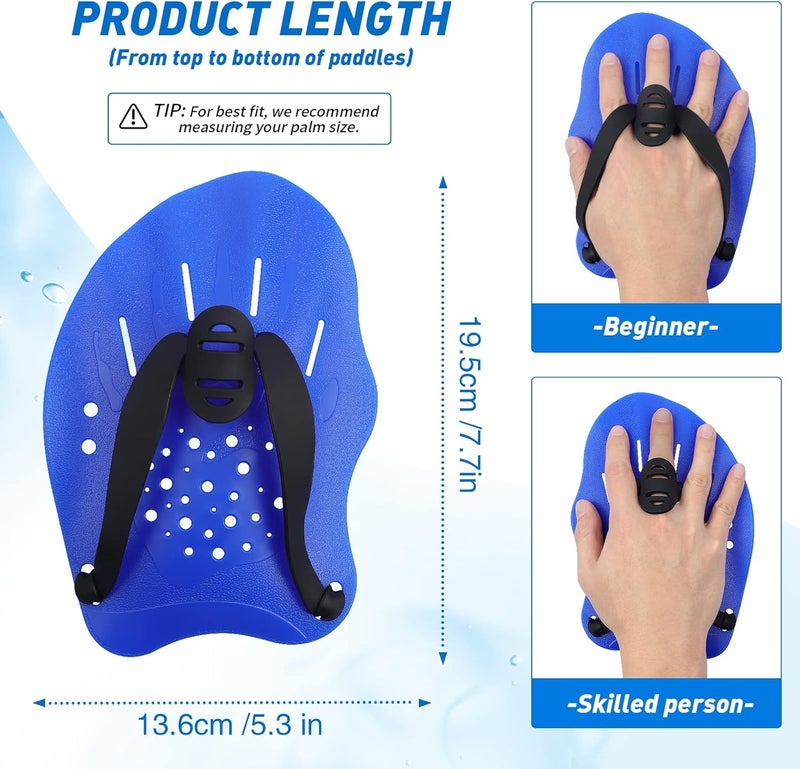 Grstltd Swimming Paddles for Hands, Swimming Training Hand Paddles with Adjustable Straps, Swim Paddles for Adult Children Unisex Professional Swimming Accessories - 1 Pair - Image 2